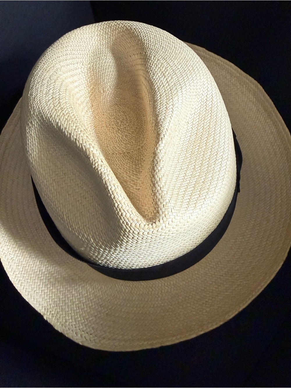 Brooks Brothers Natural Straw Fedora with Black Band